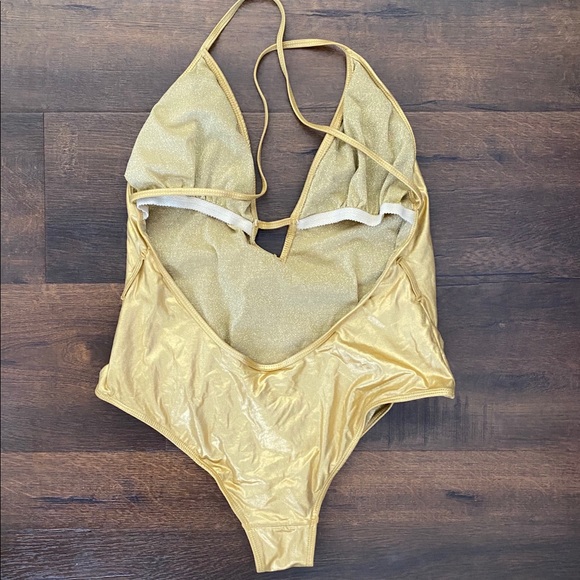 Apple Bottoms Swimwear - Gold Bathing Suit - Picture 4 of 5